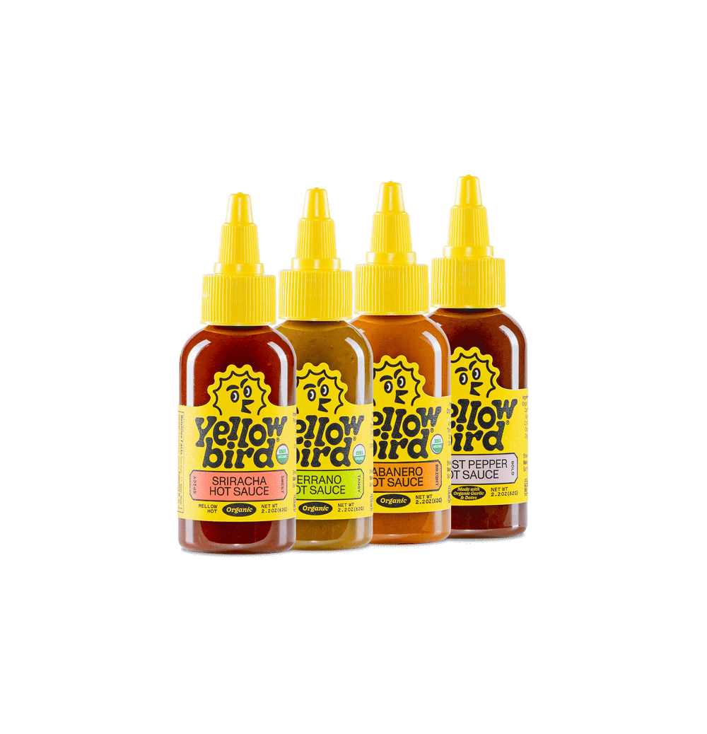 Yellowbird Organic Hot Sauce Variety 4-Pack 2.2 oz. Gift Set 