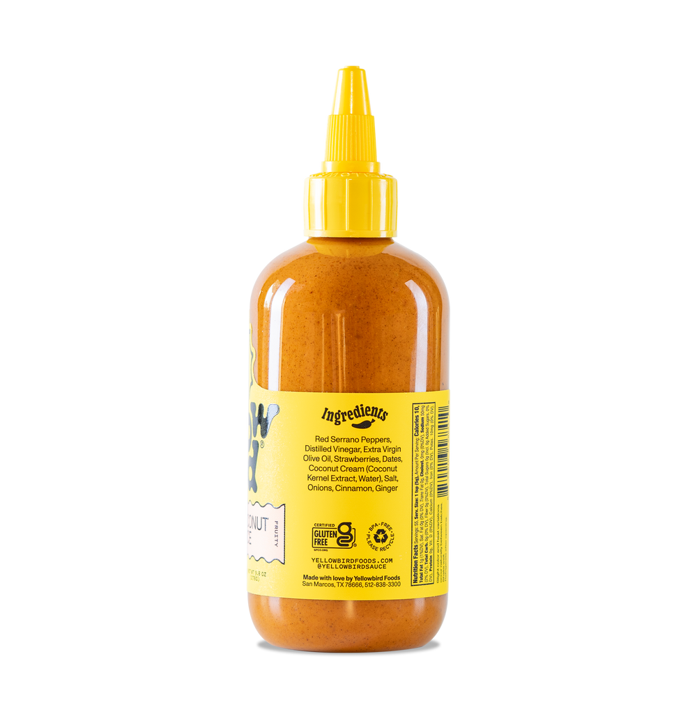 Yellowbird Serrano Coconut Hot Sauce 9.8 oz. ingredients